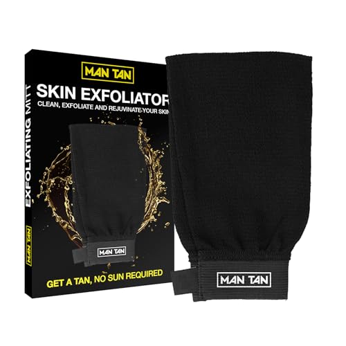 MAN TAN Exfoliator Mitt - Dual-Sided Tan Remover for Men