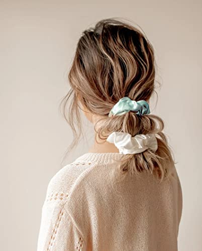 EOLUCC Green Hair Scrunchies 10 Pack for Bridesmaids Bridal Bachelorette Gifts