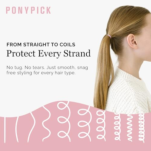 Pony Pick Clear Rubber Hair Ties - 500 Count Durable Elastic Bands