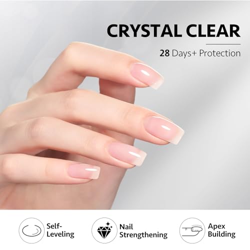 GAOY 2 Pcs 16ml Clear Nail Builder Gel for Strengthening & Extension, UV Cure