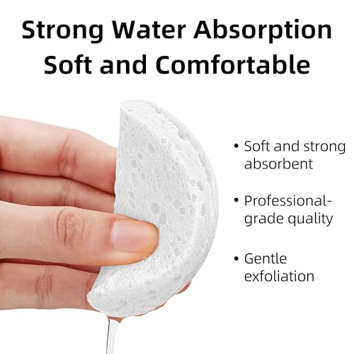 Kickleen 120-Count White Compressed Facial Sponges for Deep Cleansing