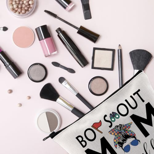 Scout Mom Gift Survival Kit Makeup Bag - Scouting Zipper Pouch for Women