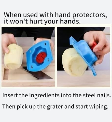Korean Carrot Julienne Shredder - Wood Food Grater with Safety Guard