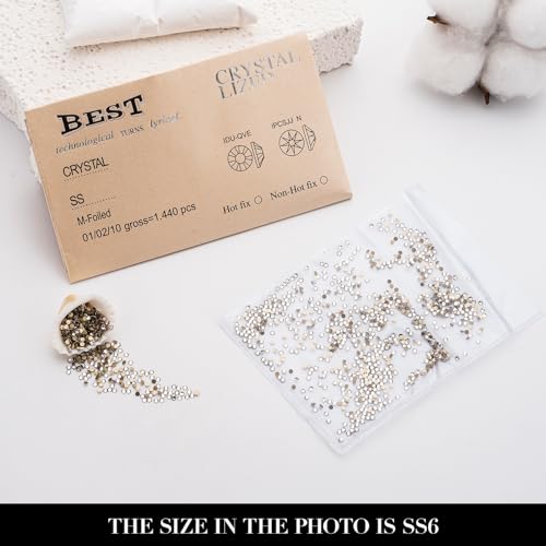 Novani Crystal Clear Flat Back Rhinestones, SS6, 1440pcs Non-Hotfix