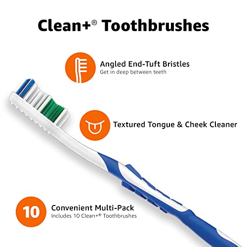 Amazon Basics Soft Toothbrushes - Pack of 20 in Assorted Colors