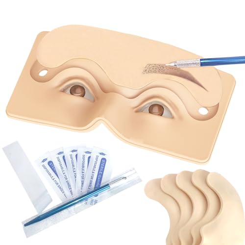Replaceable Eyebrow Tattoo Practice Face. Permanent Makeup Silicone
