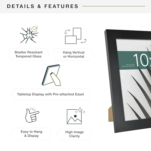 MCS Studio Gallery 10x10 Black Woodgrain Picture Frame