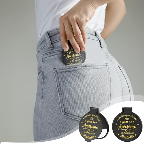 Gulfmew 36Pcs Mini Compact Mirrors Bulk Gift Black – 2.76 In, Pocket Size