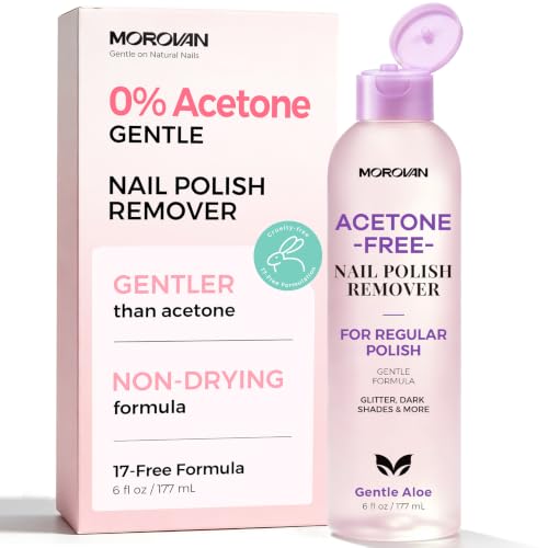 Morovan Non-Acetone Nail Polish Remover - Gentle, 6 Oz for Regular Polish