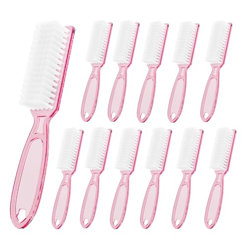 12 Pcs Handle Grip Nail Cleaning Brushes - Manicure & Pedicure
