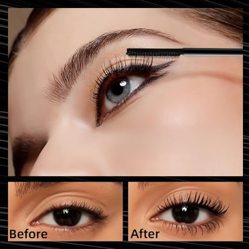 LESITI Waterproof Black Mascara with Comb Brush for Defined Lashes