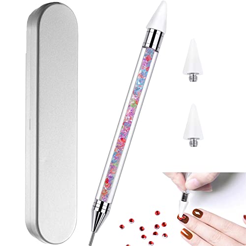 Dual-Ended Nail Rhinestone Picker Tool with Extra Wax Heads