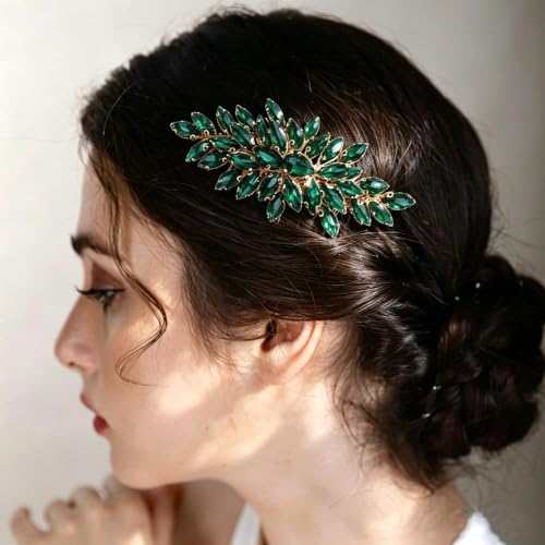 Multicolor Peacock Blue Crystal Hair Comb for Bride Women Girls Wedding Accessory