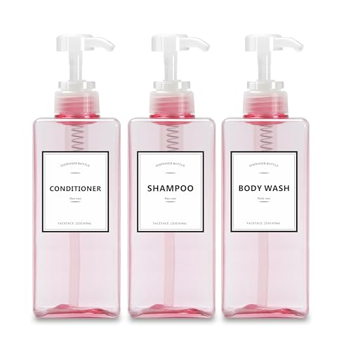 YACEYACE Pink Travel Shampoo and Conditioner Dispenser Set - 22oz