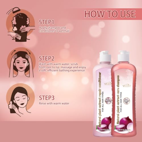 Natural Onion & Rosemary Hair Growth Shampoo & Conditioner Set for Thinning Hair