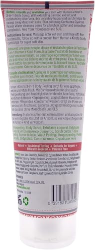 Human+Kind Exfoliating Body Scrub with Bamboo Extract - Vegan & Cruelty-Free, 6.76 oz