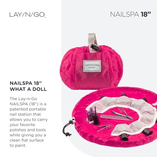Lay-n-Go NailSpa 18" Portable Nail Station & Cosmetic Organizer Bag - What A Doll (Pink)