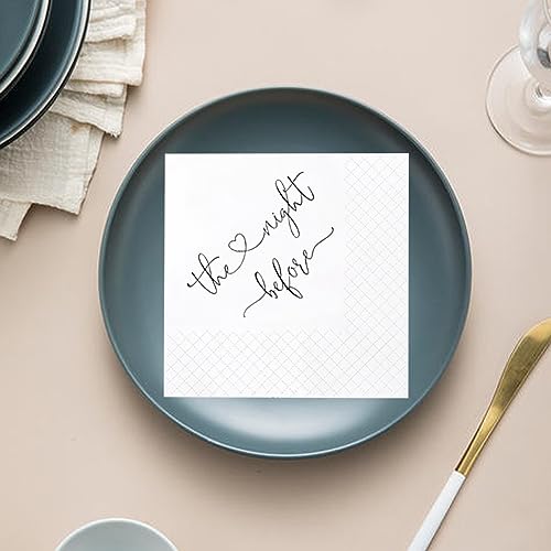 Geloar The Night Before Rehearsal Dinner Cocktail Napkins - 50 Pack, 2-Ply, 5x5 Inches