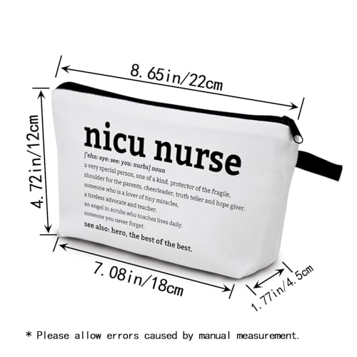 YULUENZE NICU Nurse Definition Small Cosmetic Bag - Makeup & Toiletry Organizer