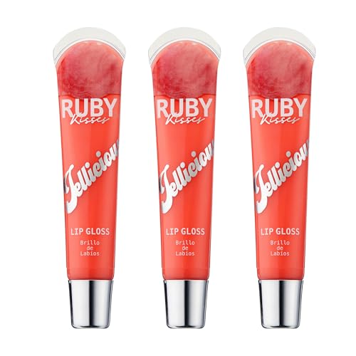 Ruby Kisses Jellicious Lip Gloss - Mango Butter & Acai Berry, 3 Pack