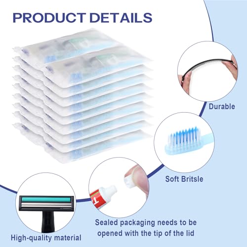 Pack of 10 Travel Toiletries Kits for Men, Personal Hygiene & Grooming