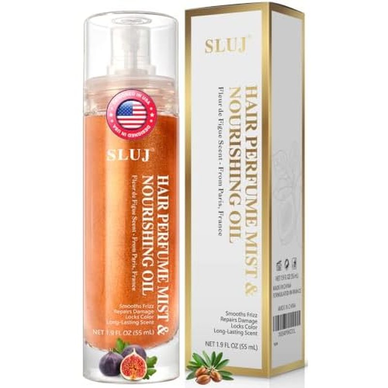 SLUJ Hair Perfume for Women, Hair Spray & Body Mist, Summer Lightweight Long Lasting Fragrance Mist, Hair Mist with Argan Oil & Bronze Shimmer for All Hair Types- 50ml