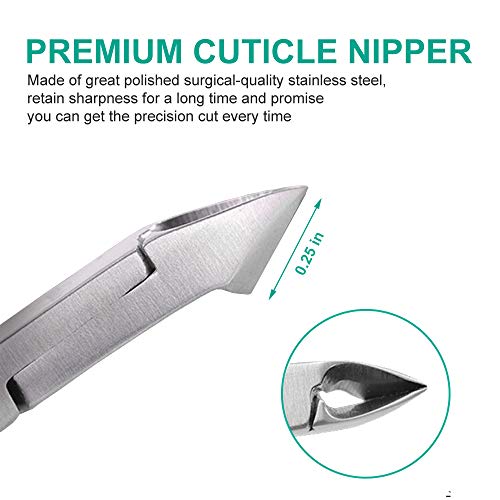 IVON Green Stainless Steel Cuticle Nipper with Non-Slip Handle - Professional Nail Tool