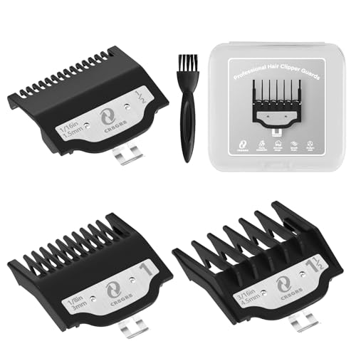 CR8GR8 Black Clipper Guards Set for Wahl & Universal Hair Clippers - 3 Pack
