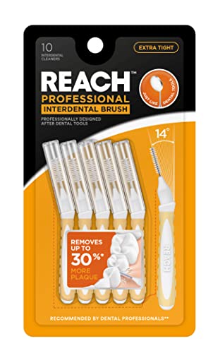 Reach Interdental Brush Cleaners - 0.7mm Extra Tight, Gum Protection, 10 Count