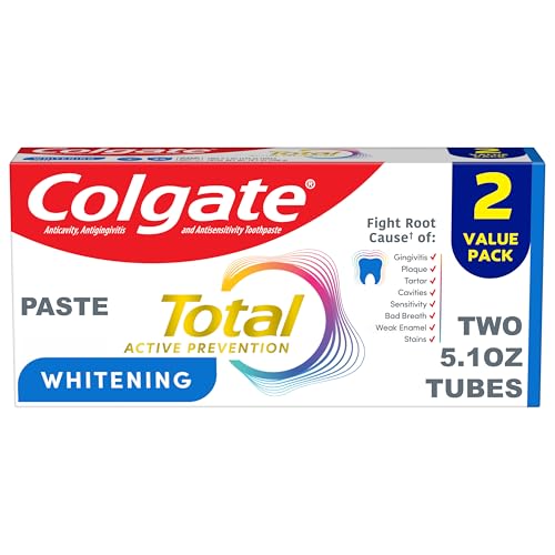 Colgate Total Whitening Fluoride Toothpaste 5.1 oz Twin Pack Mint Flavor