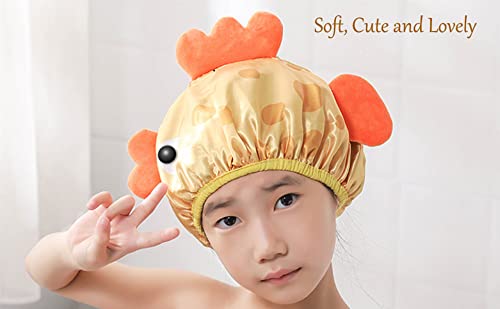 Foyadi Reusable Waterproof Shower Cap for Kids and Adults - Animal Design