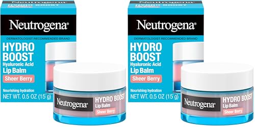 Neutrogena Hydro Boost Lip Balm Sheer Pink 0.5 oz Pack of 2 – Hydrating Hyaluronic Acid & Vitamin E