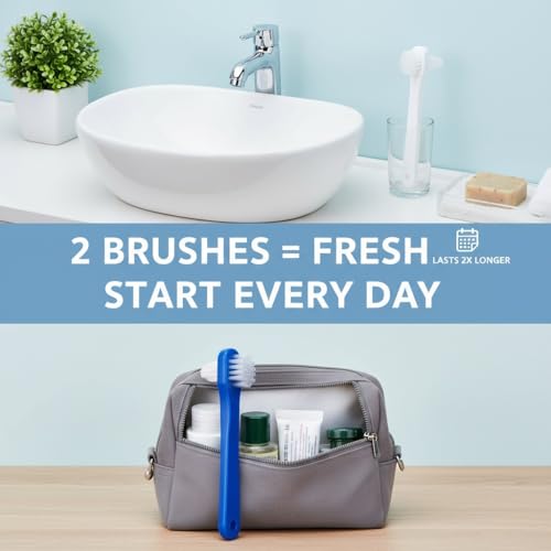 Double-Sided Denture Brush - 2PCS with Extra Soft Bristles for Dentures, Retainers & Night Guards