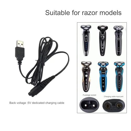 5FT USB Charger Cord for Hatteker Beard Trimmers - 2 Pack