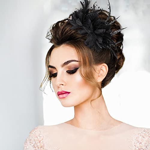1920s Feather Flapper Headband - Vintage Gatsby Hair Accessory