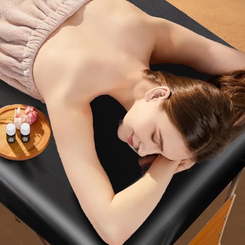 WUSOUPU Waterproof PU Leather Massage Table Cover - Elastic Fitted Protector