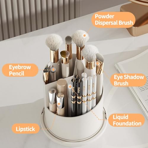 Wattlink 360° Rotating Makeup Brush Holder with Dustproof Lid
