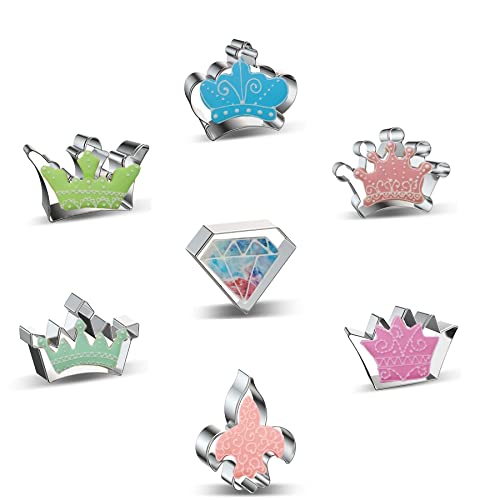 7-Piece Stainless Steel Crown Cookie Cutter Set for Baking
