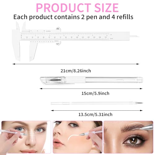CIATBYYJ Eyebrow Microblading Marker Pen Set with Refills & Ruler
