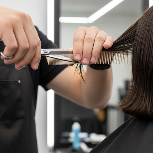 Professional Hair Cutting Combs Set - 2 Anti-Static Barber Combs with Ruler Measurements