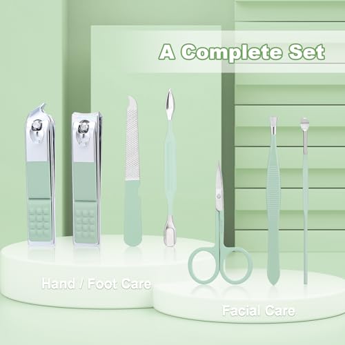 7-Piece Stainless Steel Manicure & Pedicure Set - Travel Kit