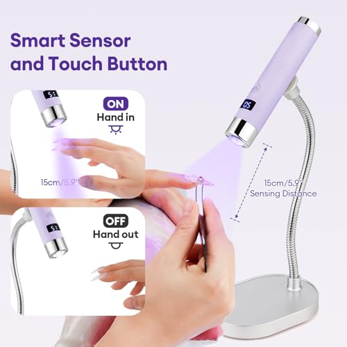 LIARTY Cordless UV LED Nail Lamp - Rechargeable Gooseneck Gel Curing Pen