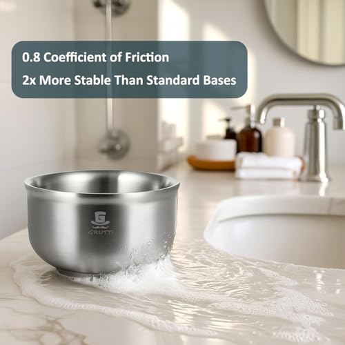 GRUTTI Stainless Steel Shaving Bowl 4.53 Inch - Eco-Friendly & Durable