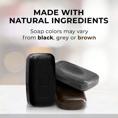 O Naturals African Black Soap Bar 3-Pack - Natural Exfoliating Gift Set for All Skin Types