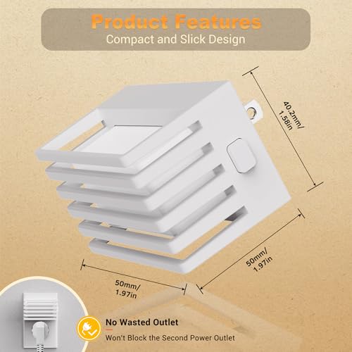 JandCase Dimmable LED Night Light with Dusk to Dawn Sensor | 2 Pack
