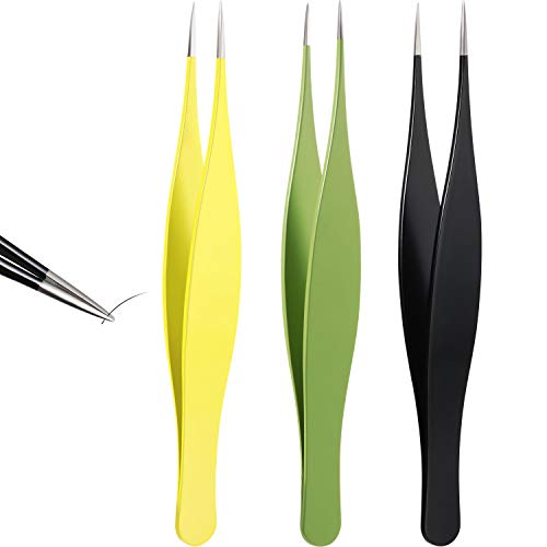 Mudder 3-Piece Stainless Steel Tweezers Set for Ingrown Hair & Eyebrow Grooming