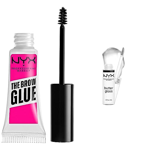 NYX Professional Makeup Brow Gel & Lip Gloss Set - Clear Brow Styler & Soft Shine Gloss
