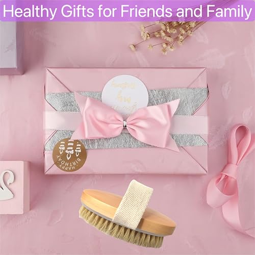 Dry Brushing Body Brush Set - Natural Bristle Exfoliating Brushes