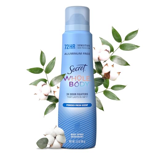 Secret Aluminum-Free Whole Body Deodorant Spray for Women, 72hr Freshness