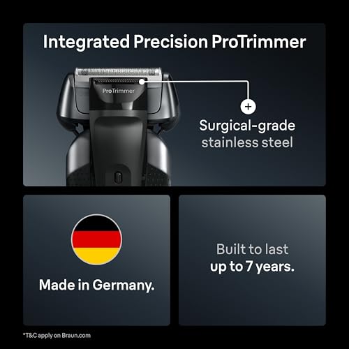 Braun Series 8 8567cc Electric Razor for Men, 4+1 Shaving Elements & Precision Long Hair Trimmer, 5in1 SmartCare Center, Close & Gentle Even on Dense Beards, Wet & Dry Electric Razor, 60min Runtime